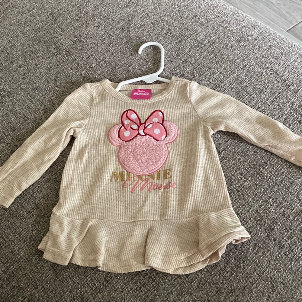 Tan long sleeve Minnie Mouse shirt